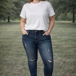Kut From The‎ Kloth Women's Plus 22W Distressed Skinny Jeans Stretch Denim